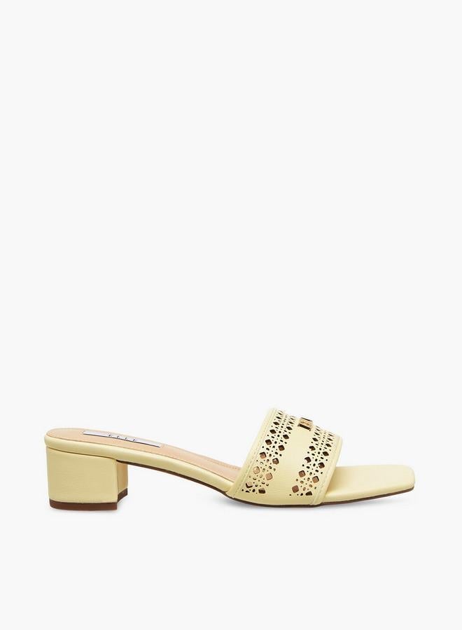 ايل صنادل بكعب عريض مزينة بإبزيم للنساء - Image 1